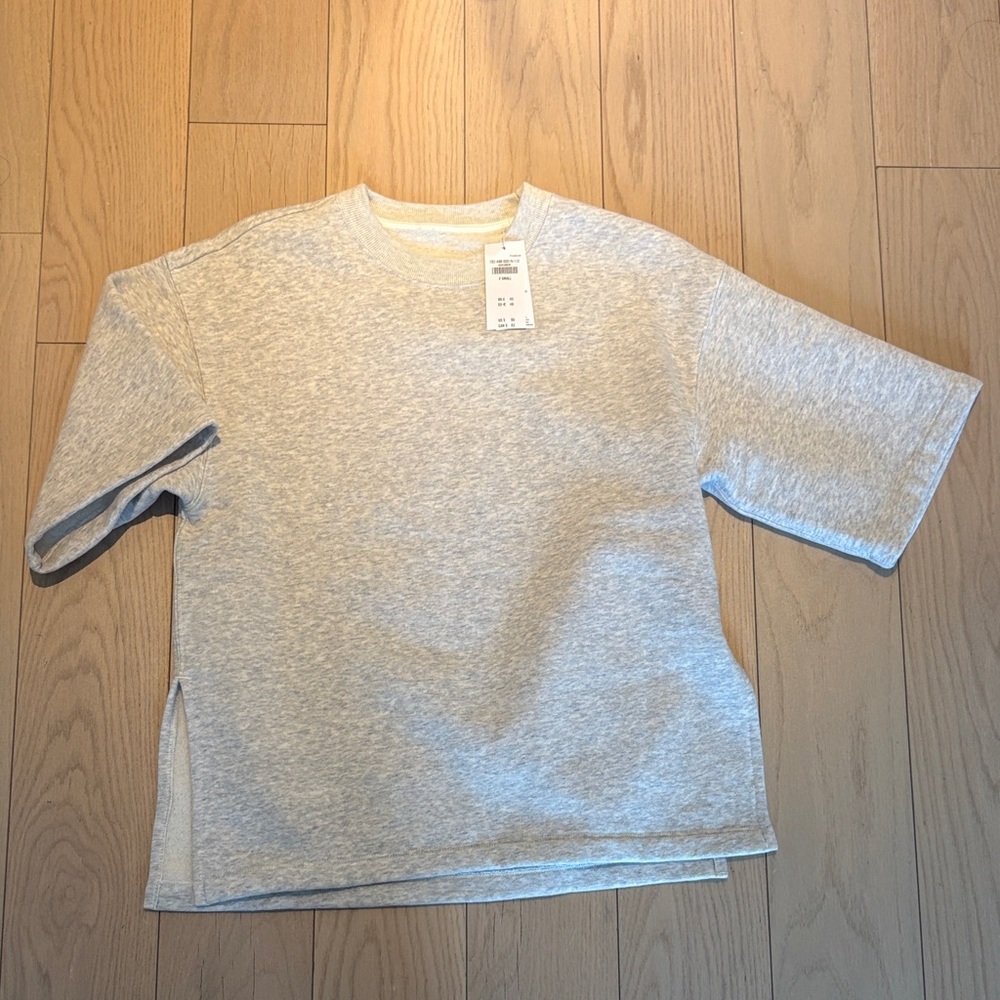 Abercrombie & Fitch Heather Gray Short-Sleeve Crewneck Top